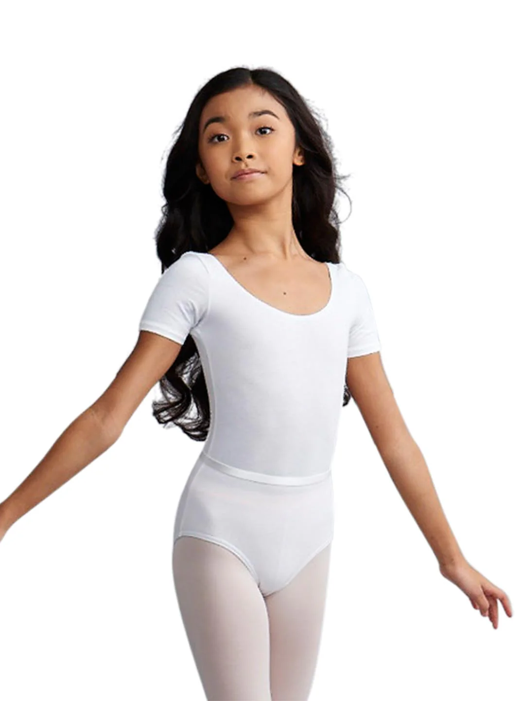 Scoop Neck Short Sleeve Leotard - Girls - Image 10