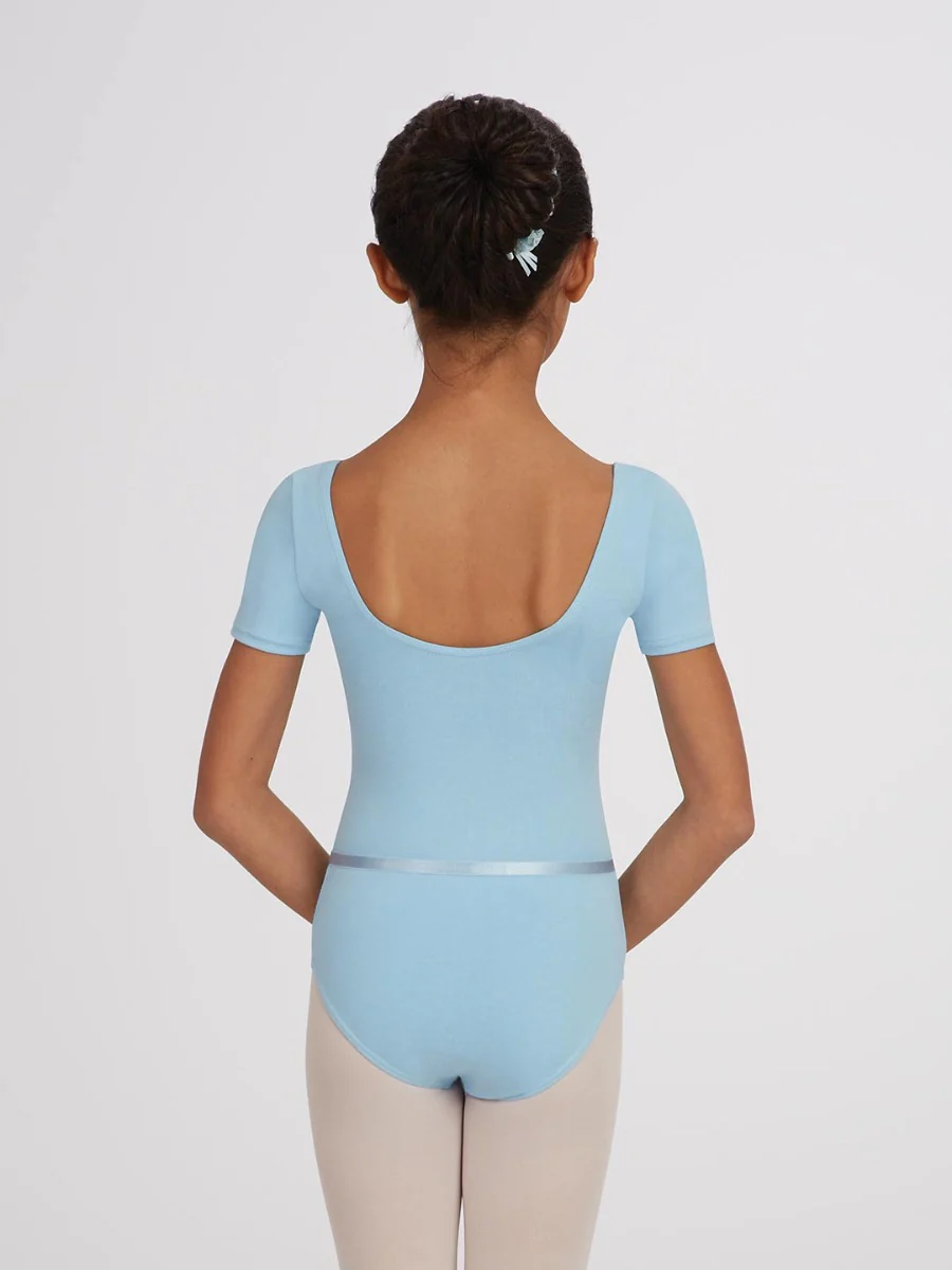 Scoop Neck Short Sleeve Leotard - Girls - Image 6