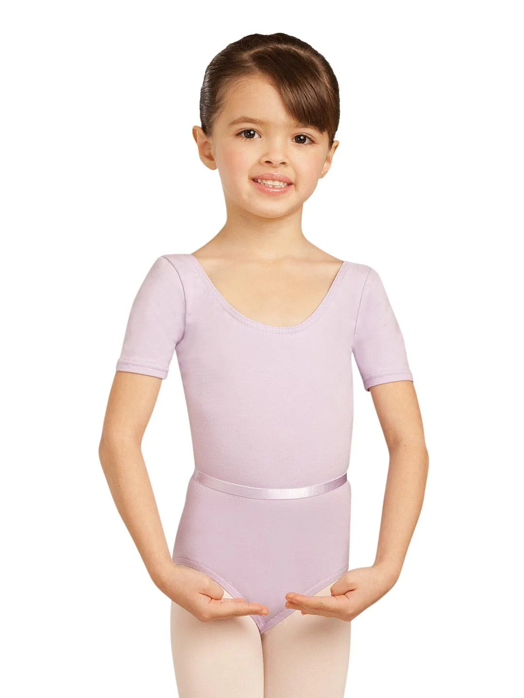 Scoop Neck Short Sleeve Leotard - Girls - Image 8