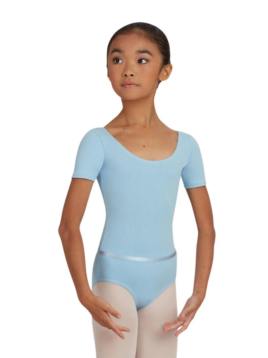 Scoop Neck Short Sleeve Leotard - Girls - Image 9