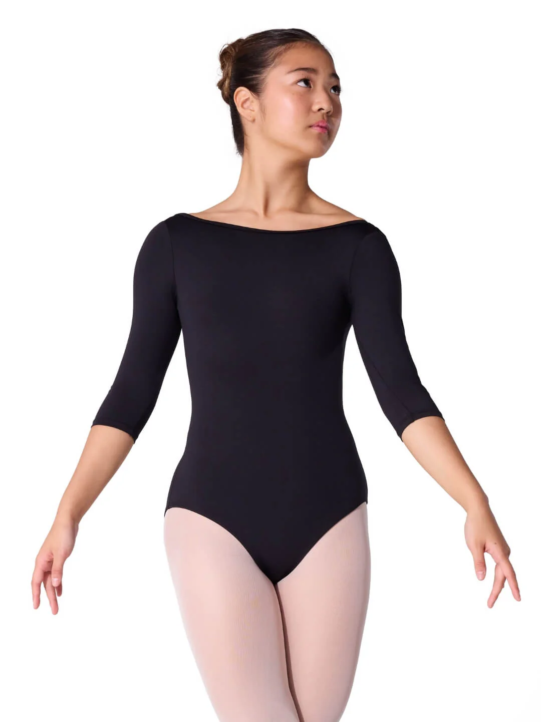 Essentials 3/4 Sleeve Boatneck Leotard - Image 4