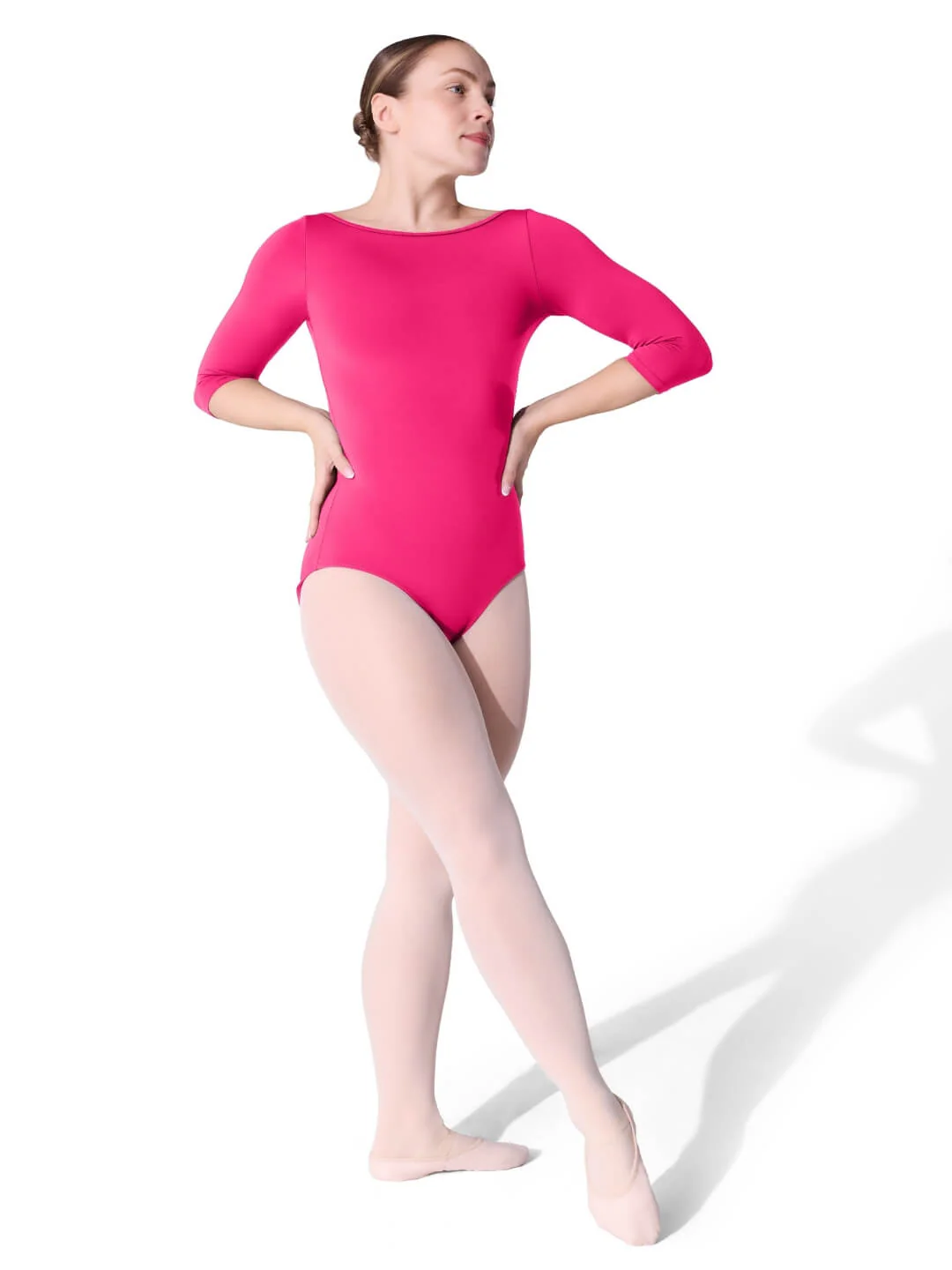 Essentials 3/4 Sleeve Boatneck Leotard - Image 8