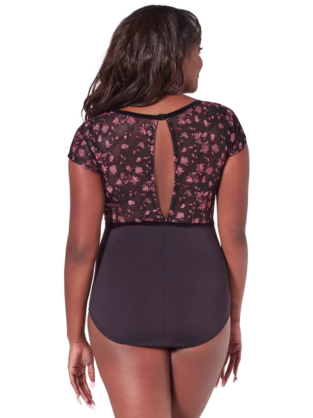 Ornate Romance Fascination Short Sleeve Mesh Leotard - Image 3