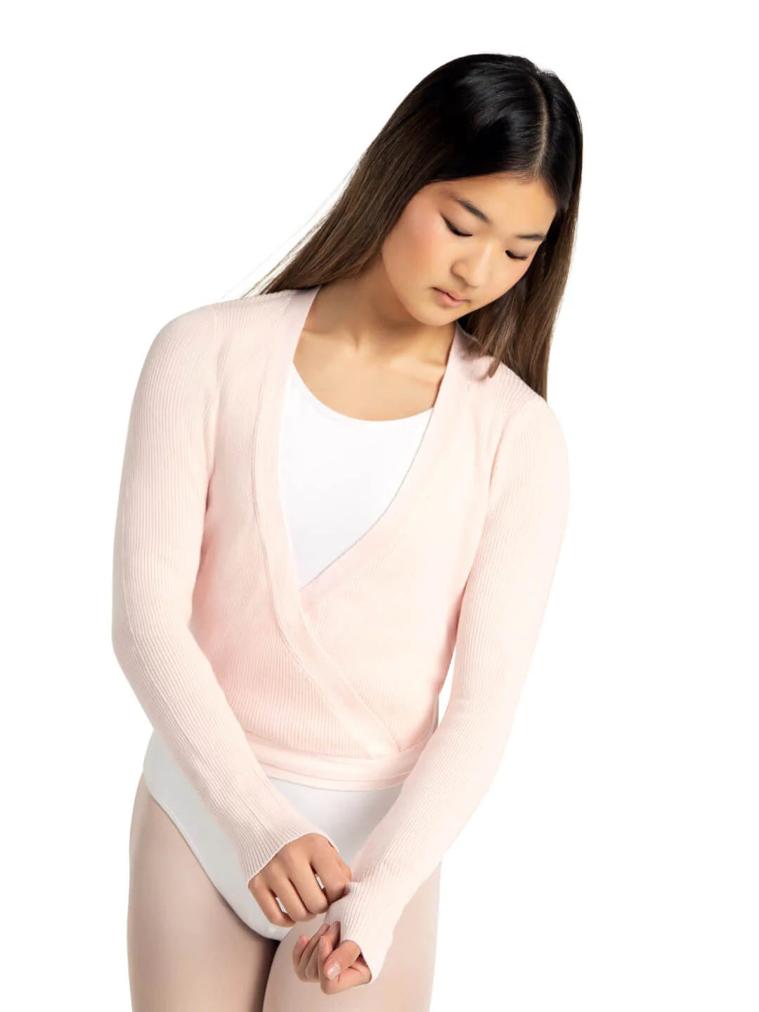 Ribbed Knit Wrap Sweater - Image 3