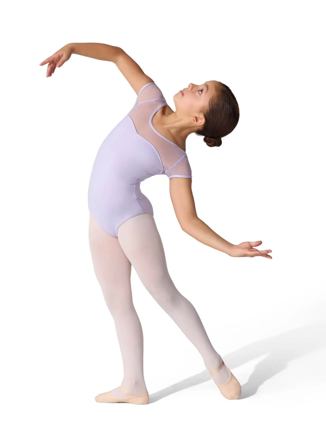 Studio Collection Mesh Yoke Short Sleeve Leotard - Girls - Image 24