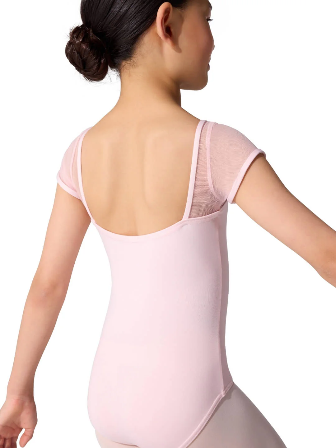 Studio Collection Mesh Yoke Short Sleeve Leotard - Girls - Image 26