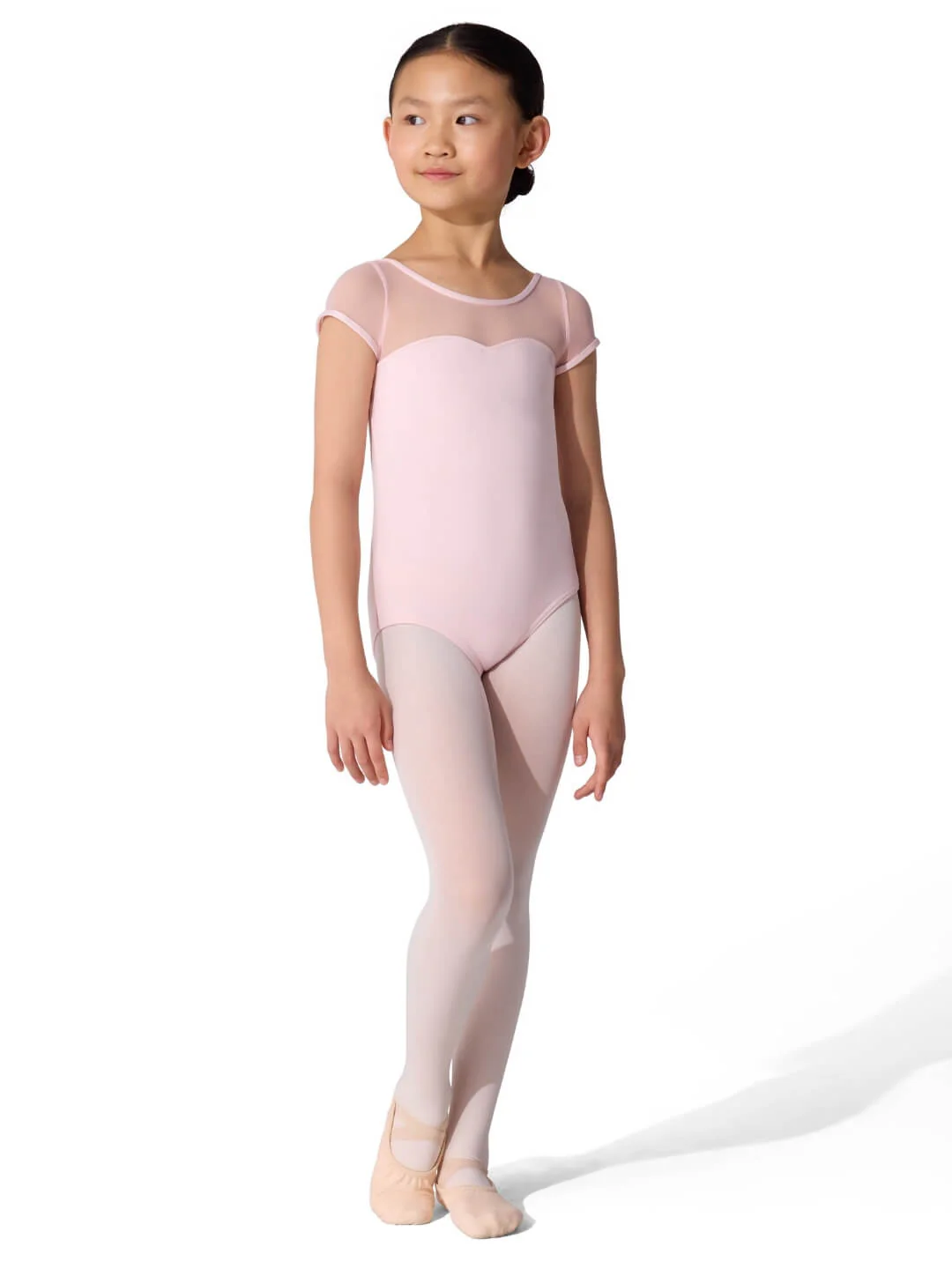 Studio Collection Mesh Yoke Short Sleeve Leotard - Girls - Image 27