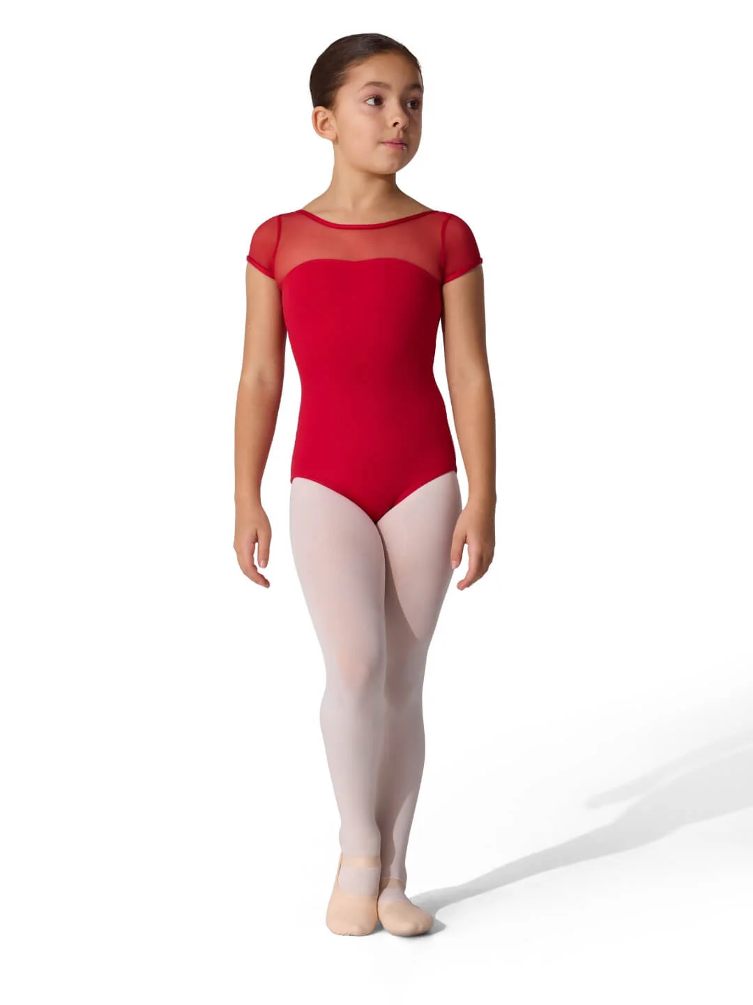 Studio Collection Mesh Yoke Short Sleeve Leotard - Girls - Image 30