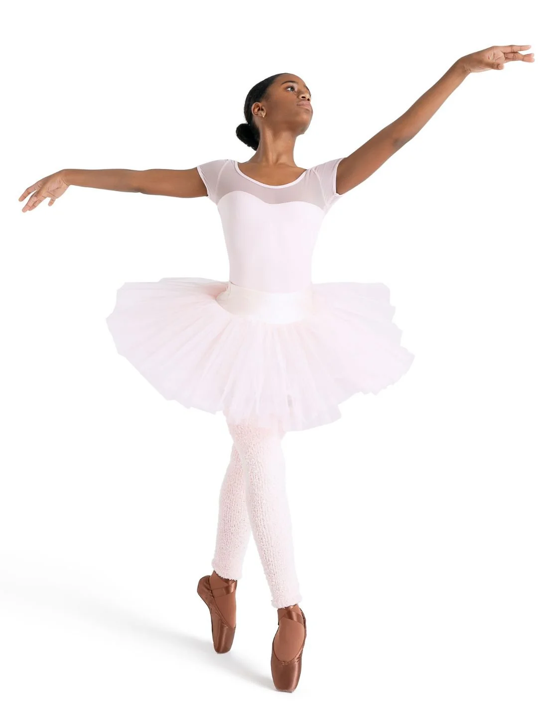 Studio Collection Mesh Yoke Short Sleeve Leotard - Girls - Image 4