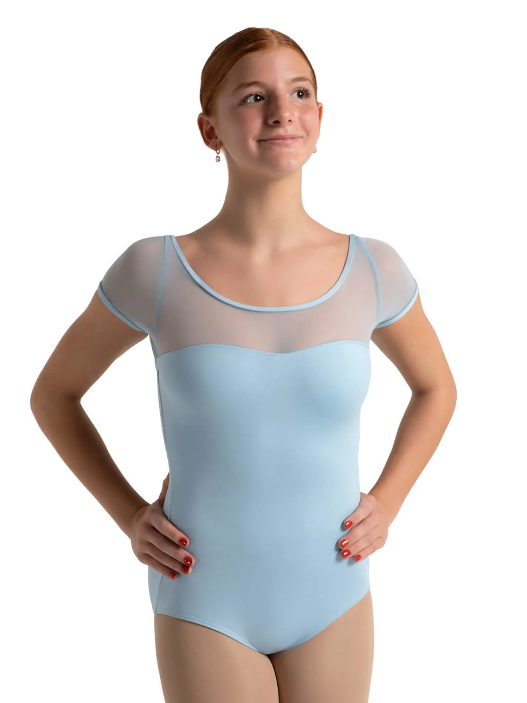 Studio Collection Mesh Yoke SS Leotard - Image 3