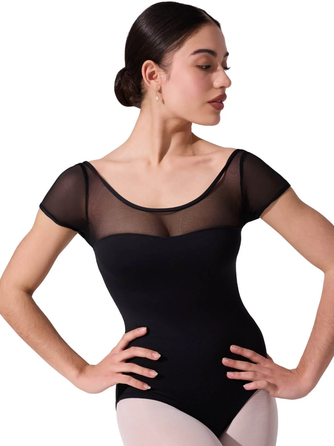 Studio Collection Mesh Yoke SS Leotard - Image 4