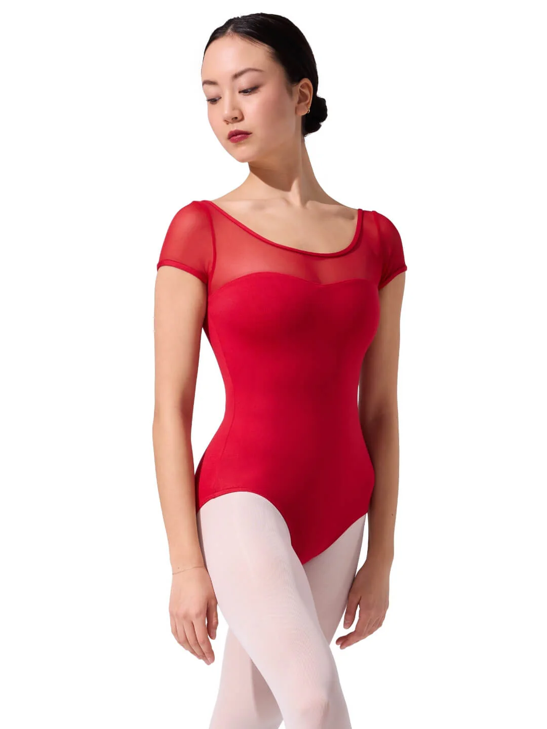 Studio Collection Mesh Yoke SS Leotard - Image 7